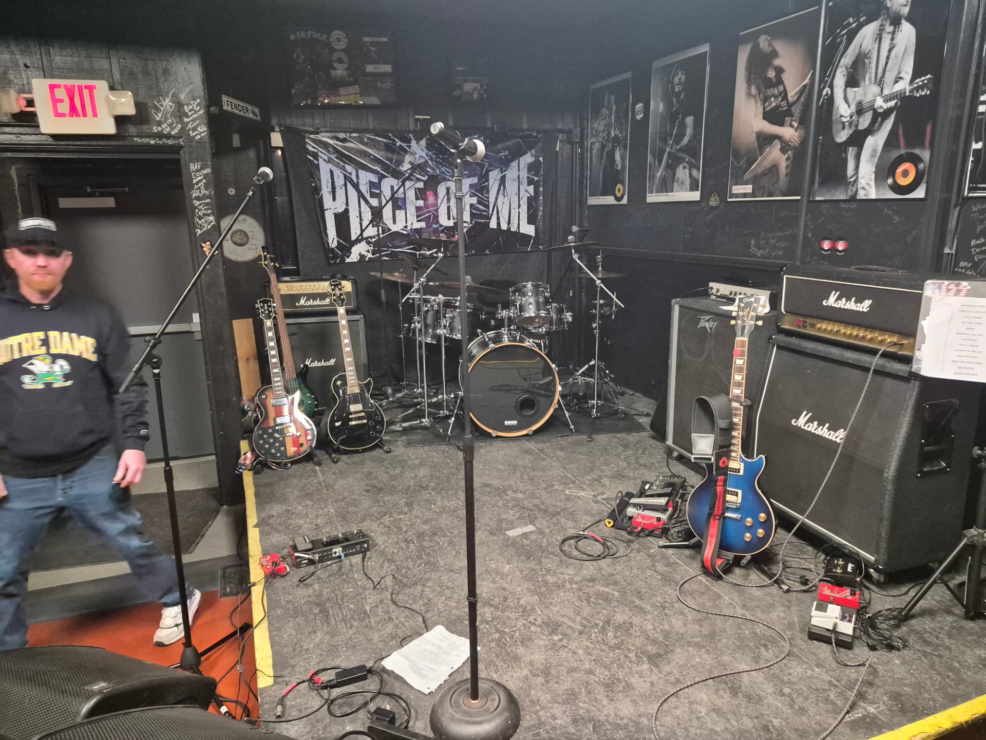 Piece of Me banner and gear set up on the Bar 13 stage